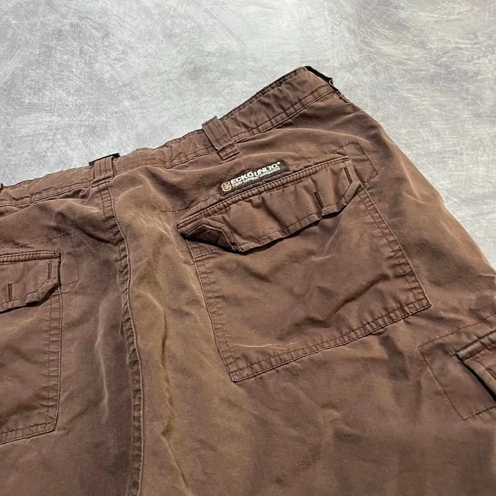 Y2K 2000s Ecko Unltd Baggy Grunge Indie Skater Hip Hop Faded Brown Cargo Shorts